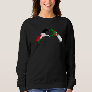 Algeria Palestine Flag  Palestinian Algerian Heart Sweatshirt