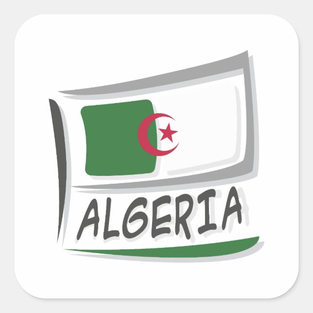 Algeria  Pride X Flag Square Sticker (Front)