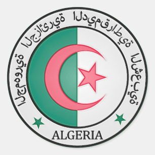 Algeria Round Emblem Classic Round Sticker