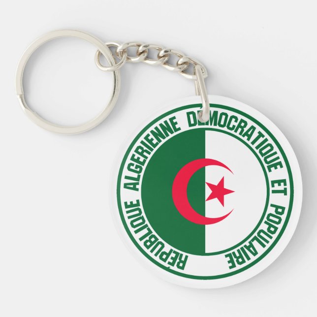 Algeria Round Emblem Key Ring (Front)