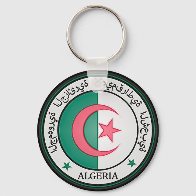 Algeria  Round Emblem Key Ring (Front)