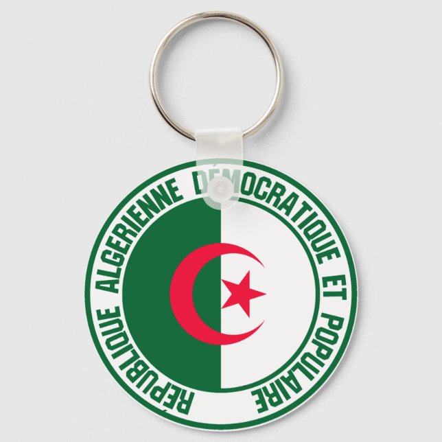 Algeria Round Emblem Key Ring (Front)