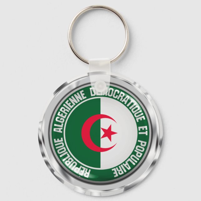 Algeria Round Emblem Key Ring (Front)