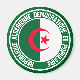 Algeria Round Emblem Magnet
