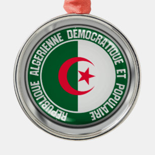 Algeria Round Emblem Metal Tree Decoration