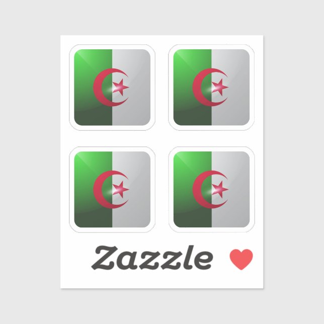 Algeria square glossy flag (Sheet)