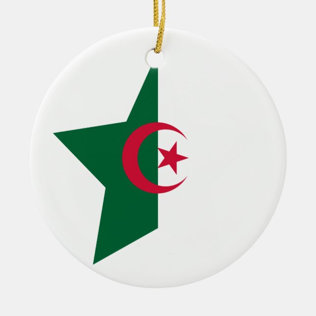 Algeria Star Ceramic Tree Decoration (Front)