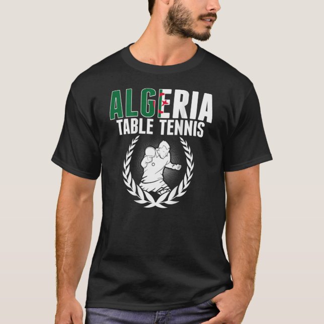 Algeria Table Tennis   Algerian Ping Pong Supporte T-Shirt (Front)
