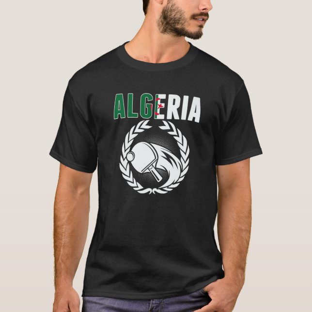 Algeria Table Tennis   Algerian Ping Pong Supporte T-Shirt (Front)