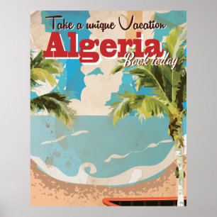 Algeria vacation Vintage Travel Poster. Poster