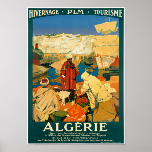 Algeria Vintage Travel Poster Restored