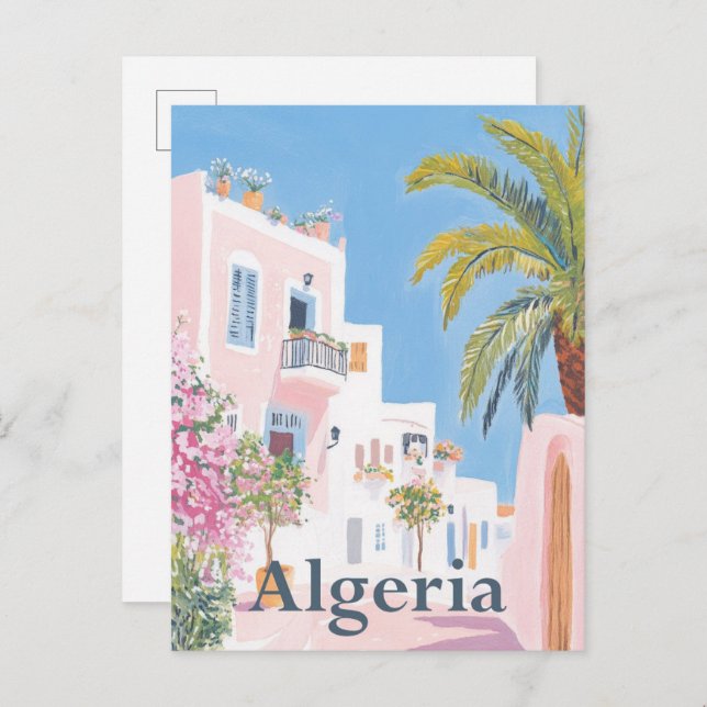 Algeria Watercolor Painting Travel Postcard (Front/Back)