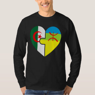 Algerian Amazigh Roots Matching Flag  Proud Of My  T-Shirt