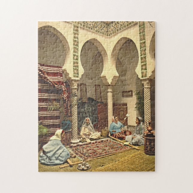Algerian Carpet Makers 1899 Jigsaw Puzzle (Vertical)