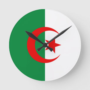 Algerian flag round clock