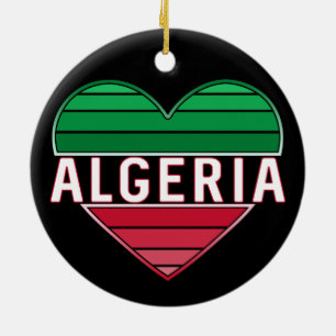 Algerian Heart, I Love Algeria Ceramic Tree Decoration