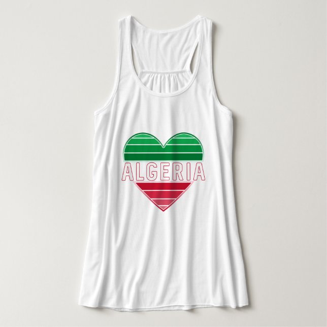 Algerian Heart, I Love Algeria Singlet (Design Front)