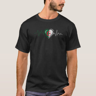 Algerian Heartbeat Algeria Flag Mens Womens Kids T-Shirt