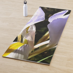 Algerian Iris Hyperrealistic Wildflower Painting Yoga Mat
