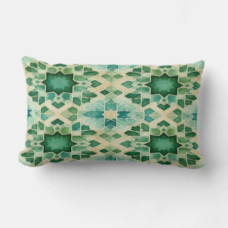 Algerian Zellige Green Turquoise Decorative Pillow