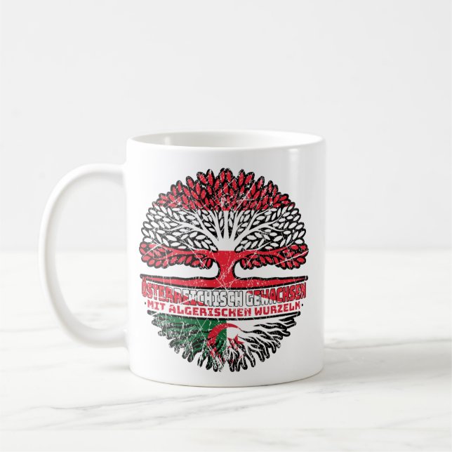 Algerien Algerisch Österreichisch Österreich Baum Coffee Mug (Left)