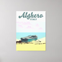 Alghero Italy vintage travel poster