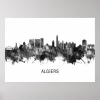 Algiers Algeria Skyline BW