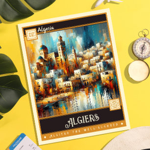Algiers, Algeria   Vintage Painting Postcard
