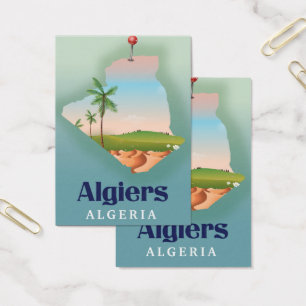 Algiers Algerian Map travel poster