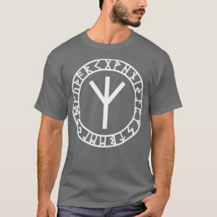 Algiz Rune Connection with Asgard Protection Symbo T-Shirt