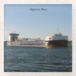 Algoma Bear glass coaster