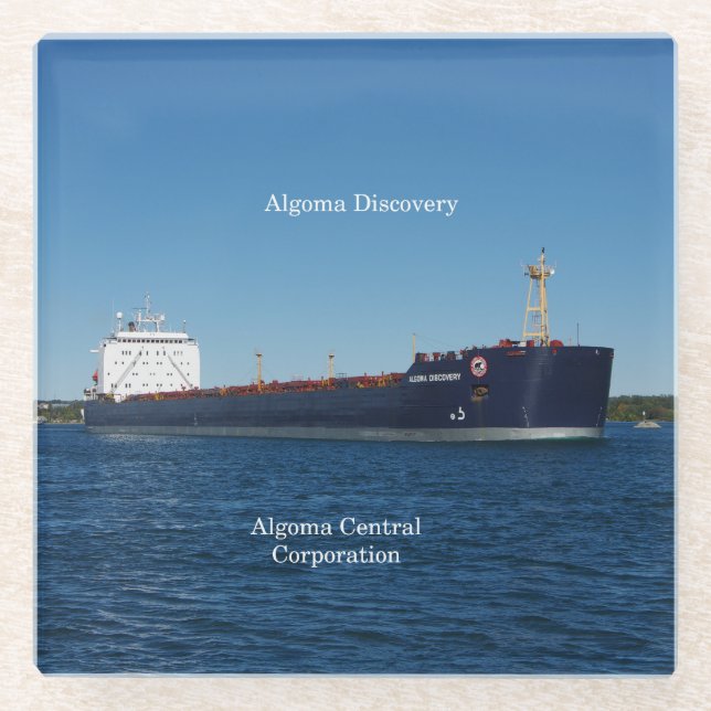 Algoma Discovery glass coaster (Front)
