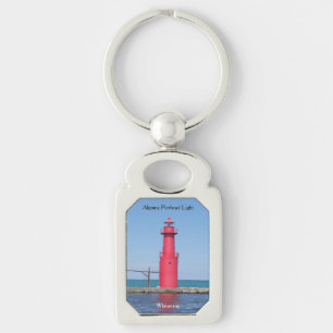 Algoma Pierhead Light metal key chain