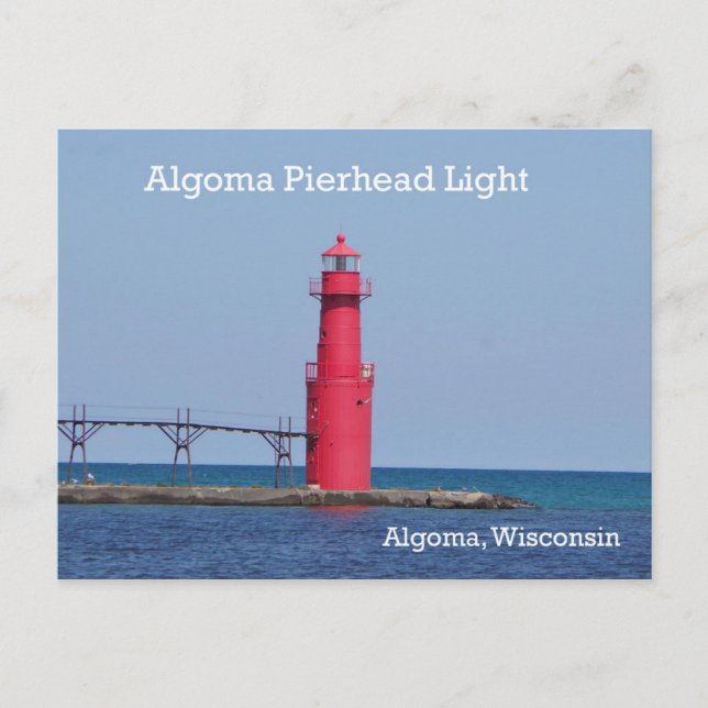 Algoma Pierhead Light post Card (Front)