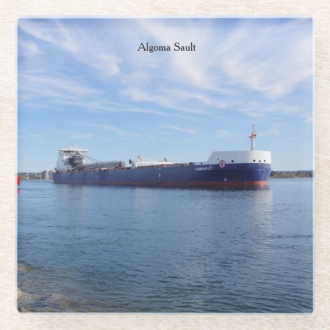 Algoma Sault glass coaster (Front)
