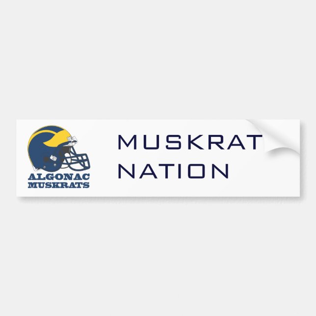 Algonac Muskrats Helmet.ai Bumper Sticker (Front)