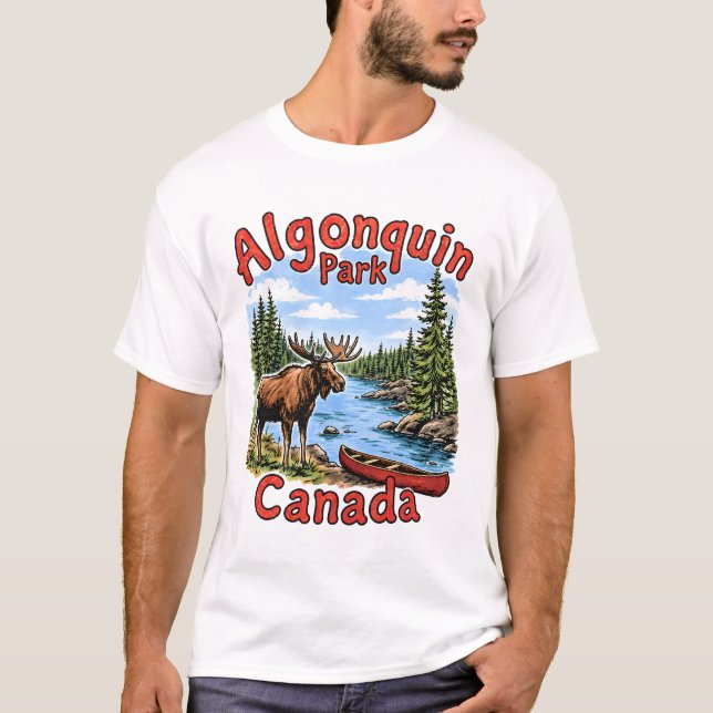 Algonquin Park Canada Moose Landscape T-Shirt (Front)
