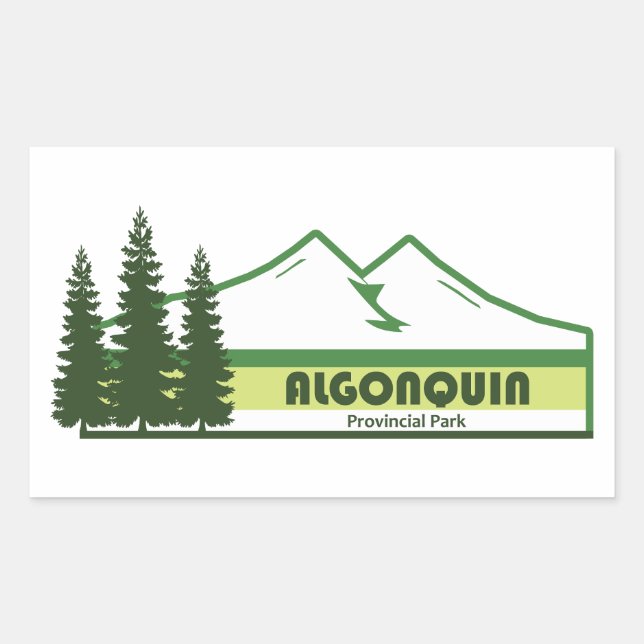 Algonquin Provincial Park Green Stripes Rectangular Sticker (Front)