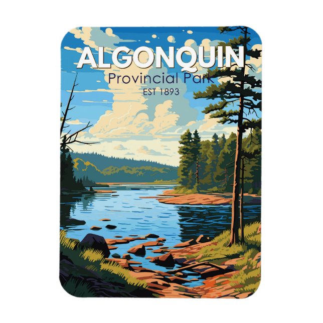 Algonquin Provincial Park Travel Art Vintage Magnet (Vertical)