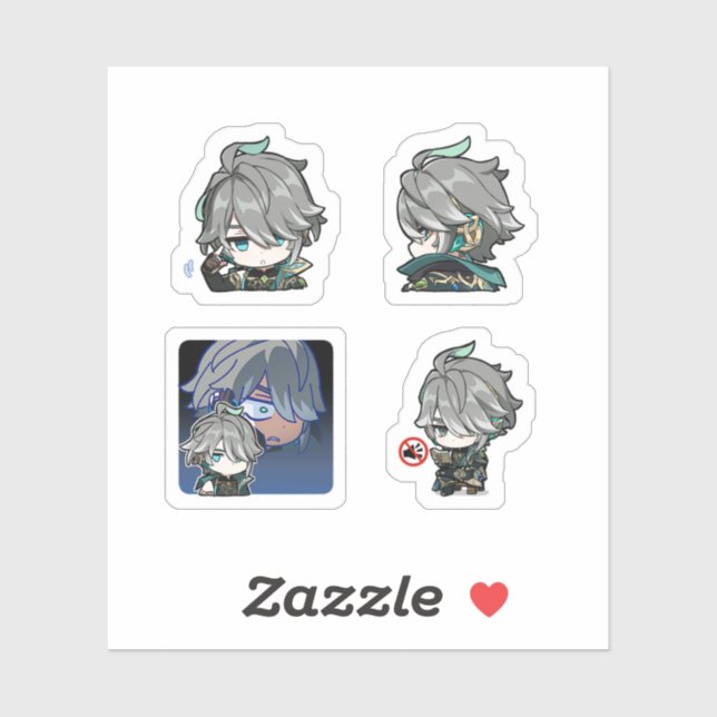 Alhaitham Genshin Impact 4 Pack Sticker Sheet (Sheet)