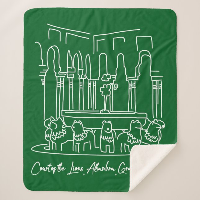 Alhambra Court of the Lions 1 Sherpa Blanket (Front)
