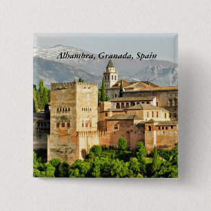 Alhambra, Granada, Andalusia, Spain 15 Cm Square Badge