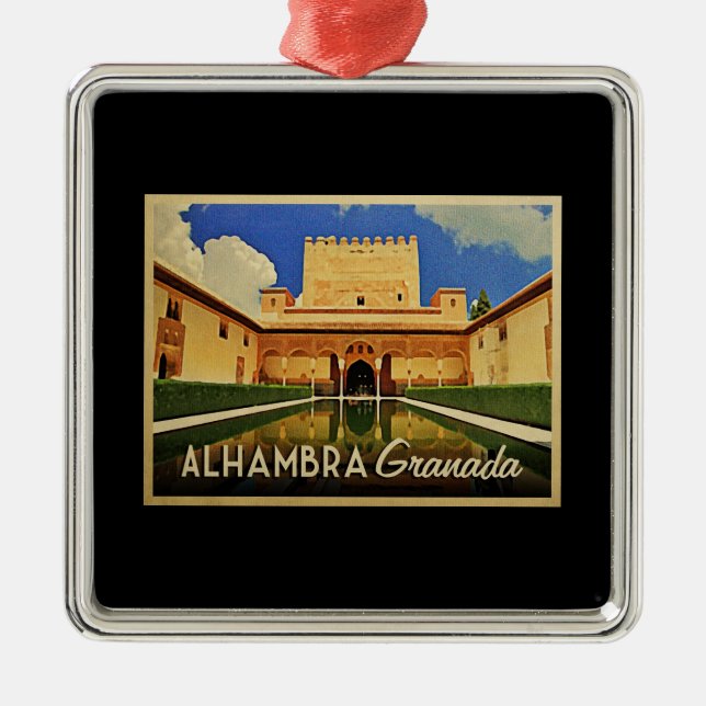 Alhambra Granada Spain Metal Tree Decoration (Front)