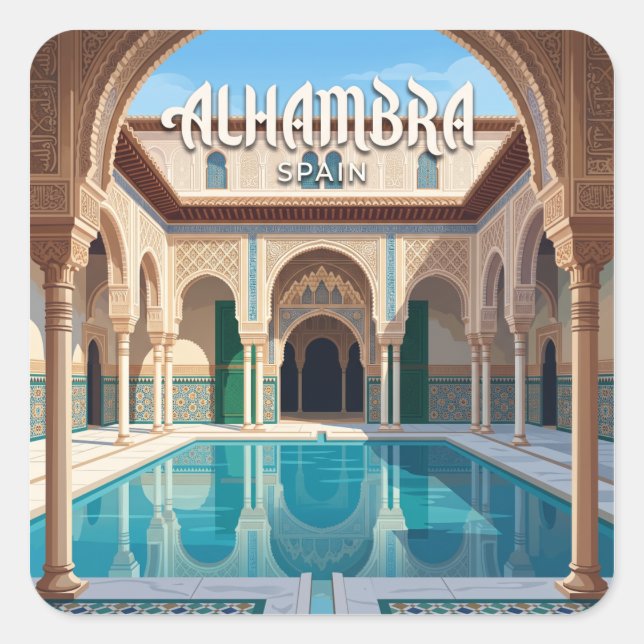 Alhambra Granada Spain Square Sticker (Front)