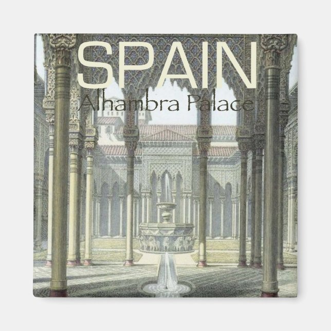 Alhambra Palace Spain Souvenir Fridge Magnet (Front)
