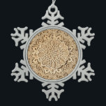 Alhambra pattern snowflake pewter christmas ornament<br><div class="desc">Alhambra pattern. Decorative detail from Alhambra in Granada,  Spain. Traditional for islamic art floral pattern. Colour photo.</div>