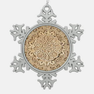 Alhambra pattern snowflake pewter christmas ornament