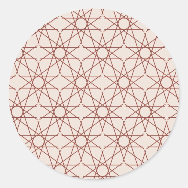 Alhambra Rose Geometry Classic Round Sticker (Front)