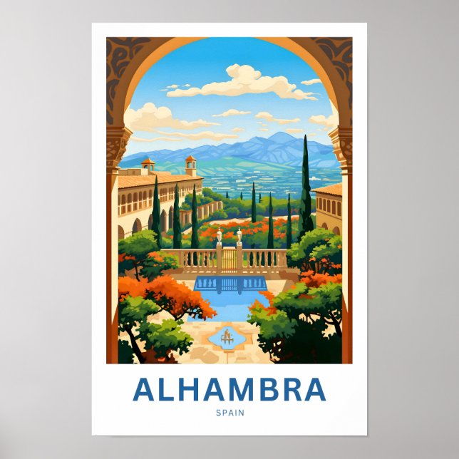 Alhambra Spain Travel Print (Front)