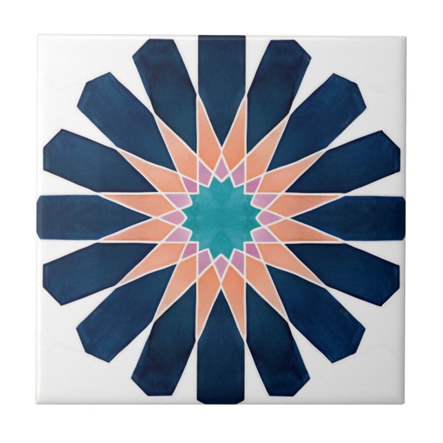 Alhambra tiles  colourful flowers (Front)